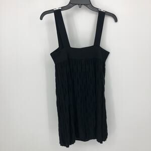 Moth Women's Knit Tank Mini Dress Medium Black Wide Straps Pullover Stretch